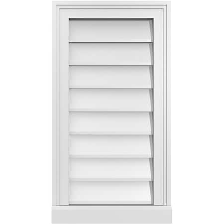 Ekena Millwork Vertical Surface Mount PVC Gable Vent w/ 2"W x 2"H , Brickmould Sill Frame, 14"W x 26"H GVPVE14X2603SN